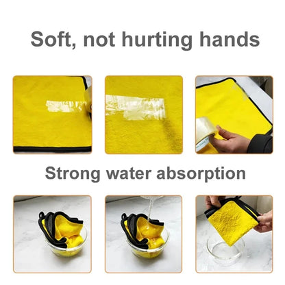 1/2/6pcs Microfiber Cleaning Towel Thicken Soft Drying Cloth Car Body Washing Towels Double Layer Clean Rags Car Accessories