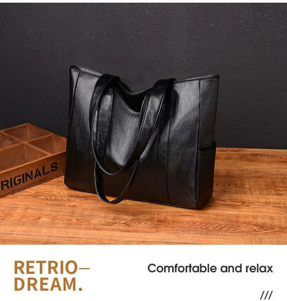 Women PU Leather Large Capacity Shoulder Bag Crossbody Hand Tote Vintage