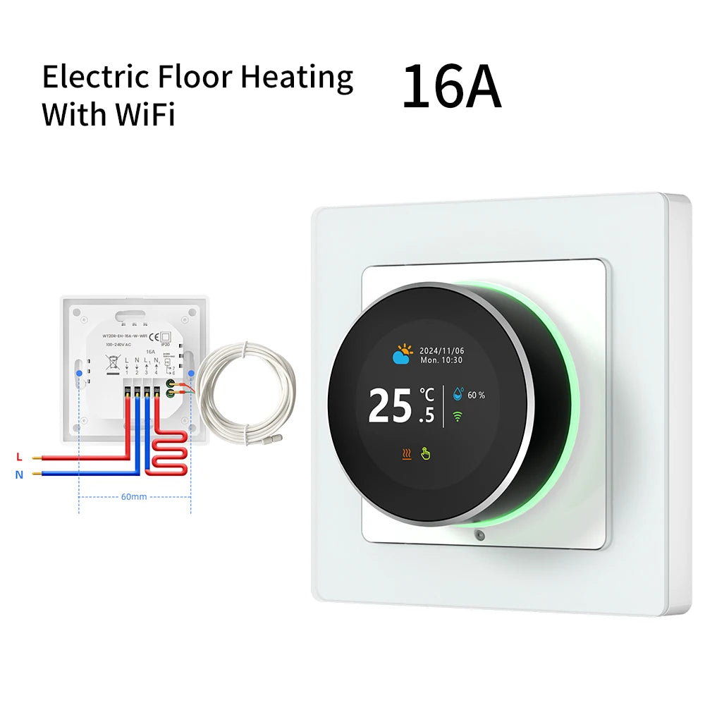 AVATTO WiFi Smart Knob Thermostat Temperature Controller For Water Gas Boiler Electric Heating Works With Tuya Alexa Google Home