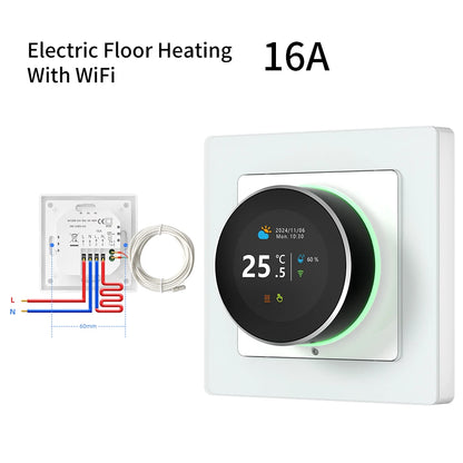 AVATTO WiFi Smart Knob Thermostat Temperature Controller For Water Gas Boiler Electric Heating Works With Tuya Alexa Google Home