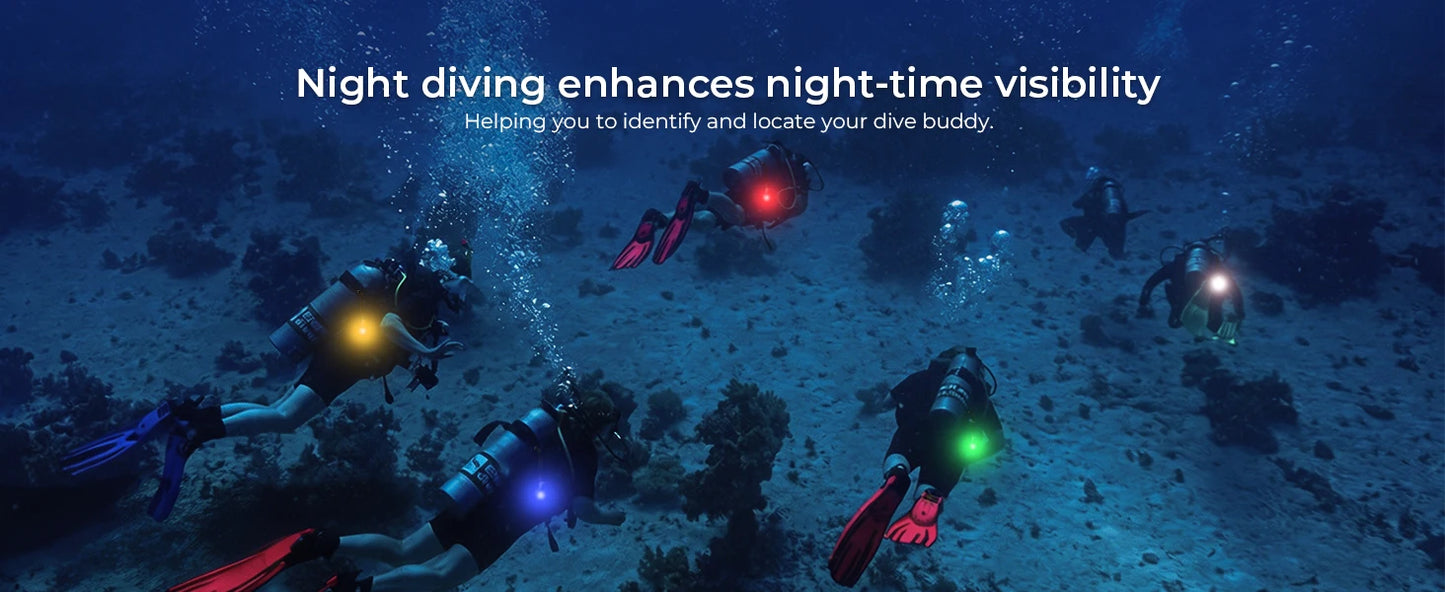 Wurkkos DL04 RGB Signal Light 9 RGB Modes IPX8 Waterproof Detachable 800mAH Battery, Jellyfish Design for Camping, Diving