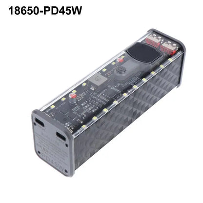 PD45W Super Fast Charging DIY Power Bank Case Weld-Free 8-Cell 18650 Battery Storage Box Daul USB Type C Output