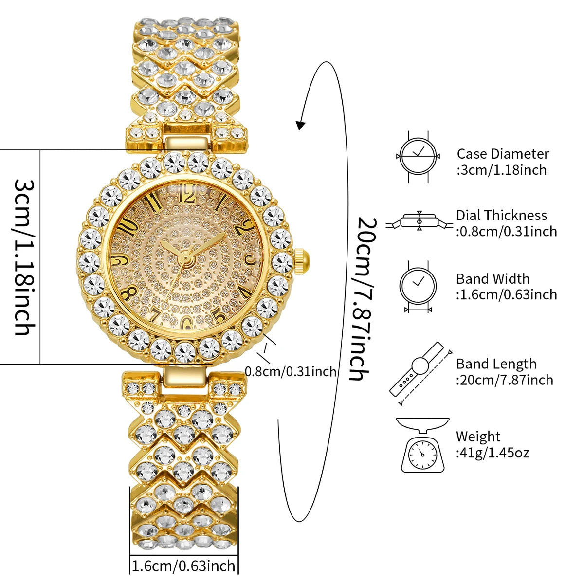 2026Fashion Roman pattern diamond inlaid women's watch quartz watch bracelet women's watch set