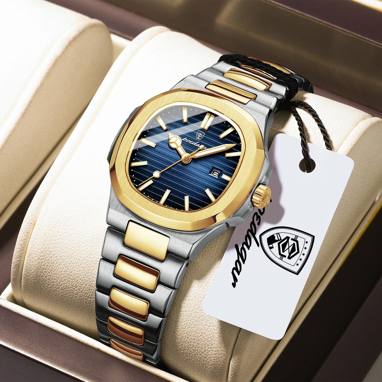 POEDAGAR Fashion Square Watches For Woman Waterproof Luminous Date Ladies Watch Stainless Steel Luxury Quartz Women's Wristwatch