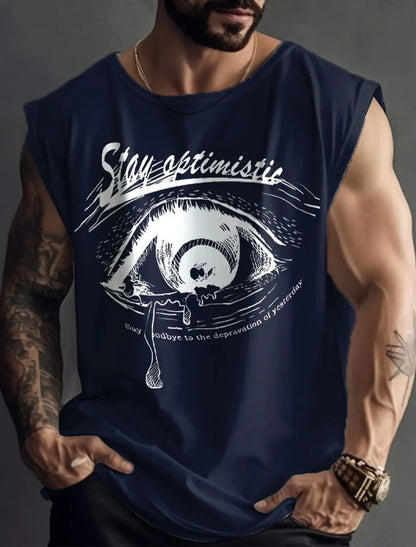 Sports Vest Mens Loose Summer Trendy Fitness Sleeveless Bottom Shirt Retro Oversized Round Neck Short Sleeve T Shirt 2Xs-6Xl