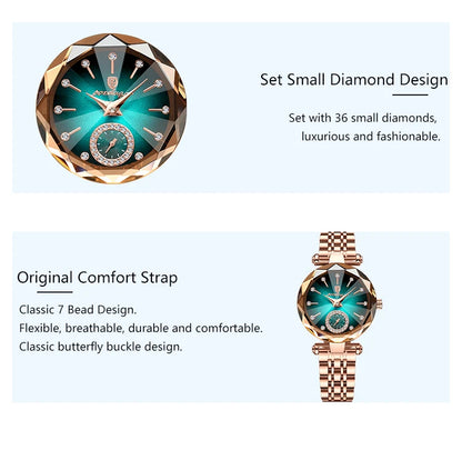 POEDAGAR Elegant Ladies Wristwatch Waterproof Stainless Steel Luxury Watch for Woman High Quality Fashion Women's Quartz Watches