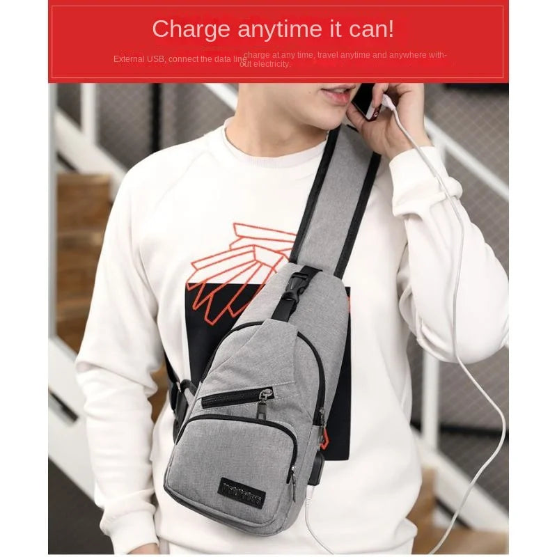Chest Bag Men's One Shoulder Crossbody Bag Large Capacity Outdoor Sports Leisure Fashion Small Shoulder Bag Backpack Men's