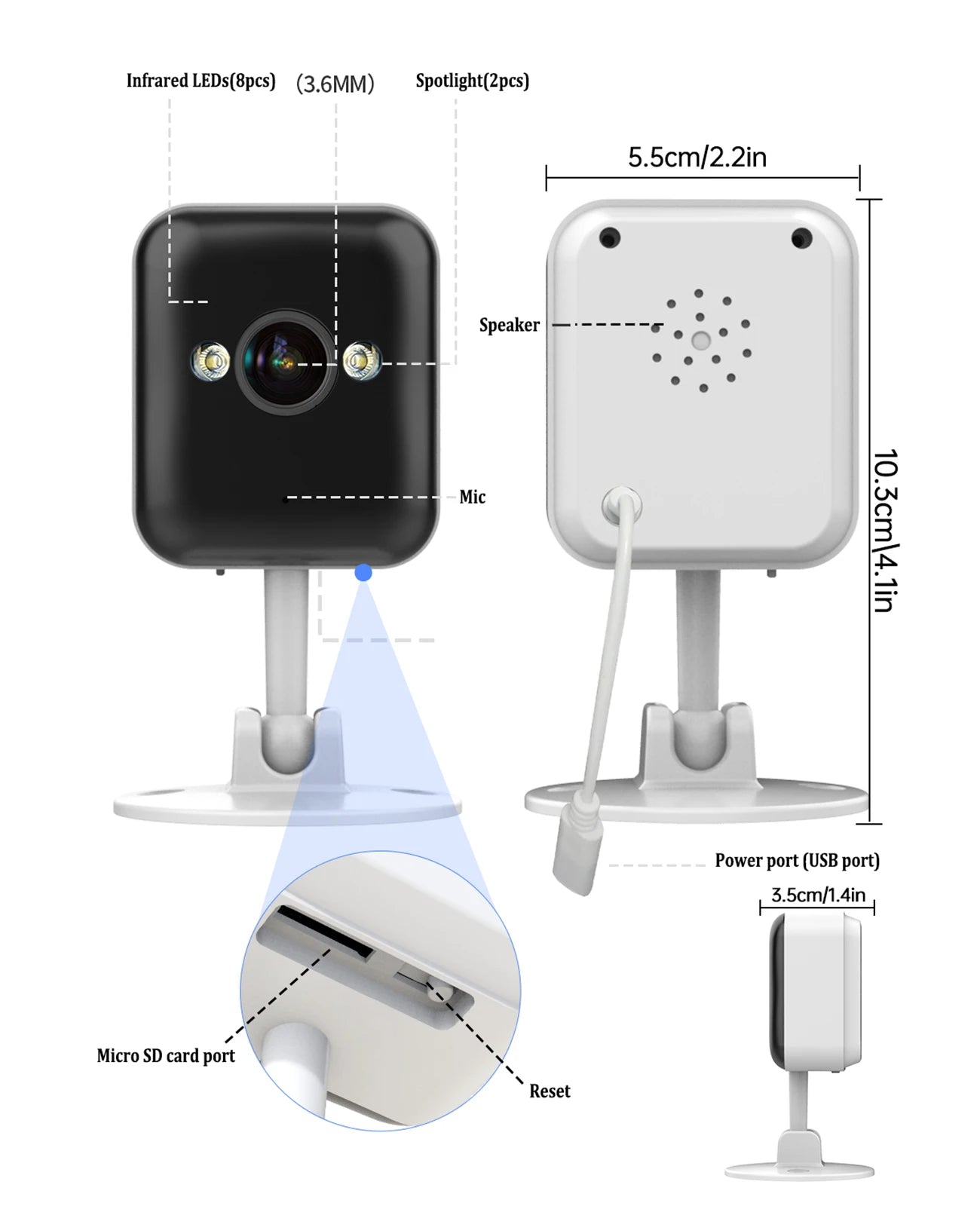 TYRVE 1080P Wifi IP Camera Outdoor CCTV Surveillance Camera 5x Digital Zoom Color Night Mini Security Camera Home Baby Monitor