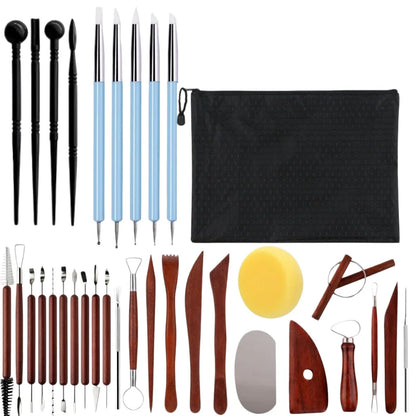 Pottery Clay Sculpting Tools Kit  Ceramic Wax Clays Carving Tools for Art Craft Pottery Sculpting Modeling Tool Set