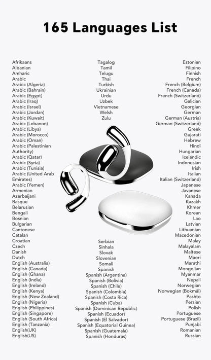 A50 AI Real Time Translation Earbuds 164 Languages Bluetooth 6.0 Wireless Smart Touch Control Clear Call Headphones