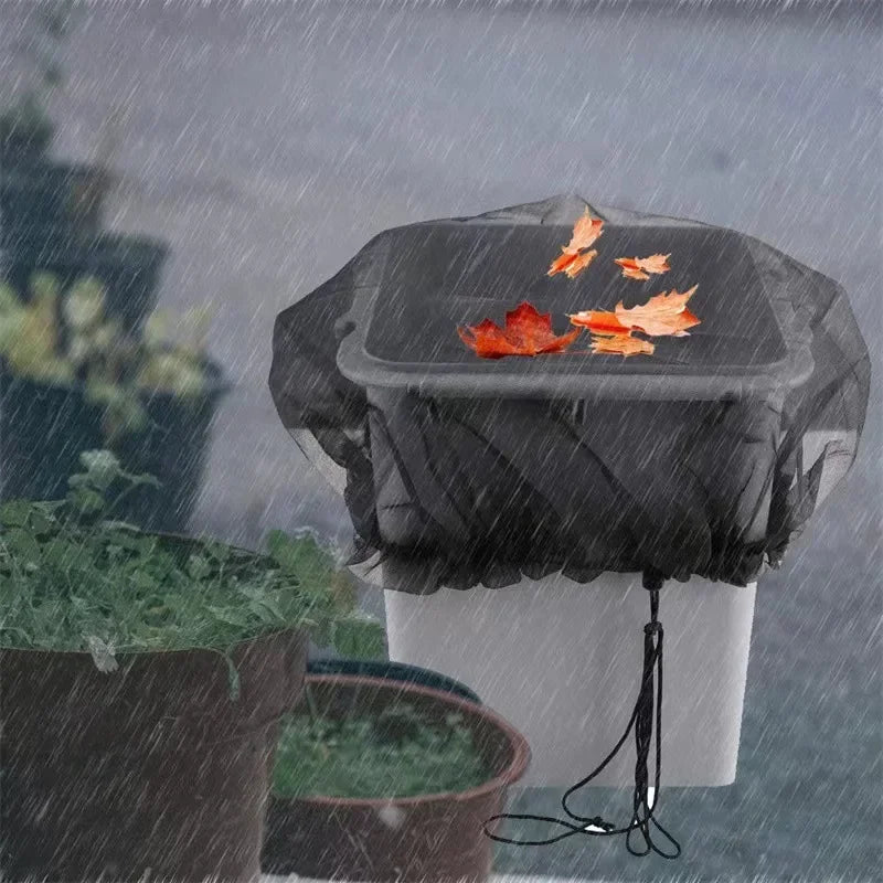 Rainwater Collector Tank Mesh Cover Drawstring Screen Net for Rain Barrel Water Bucket Garden Outdoor Cleaning Tool Use Reusable