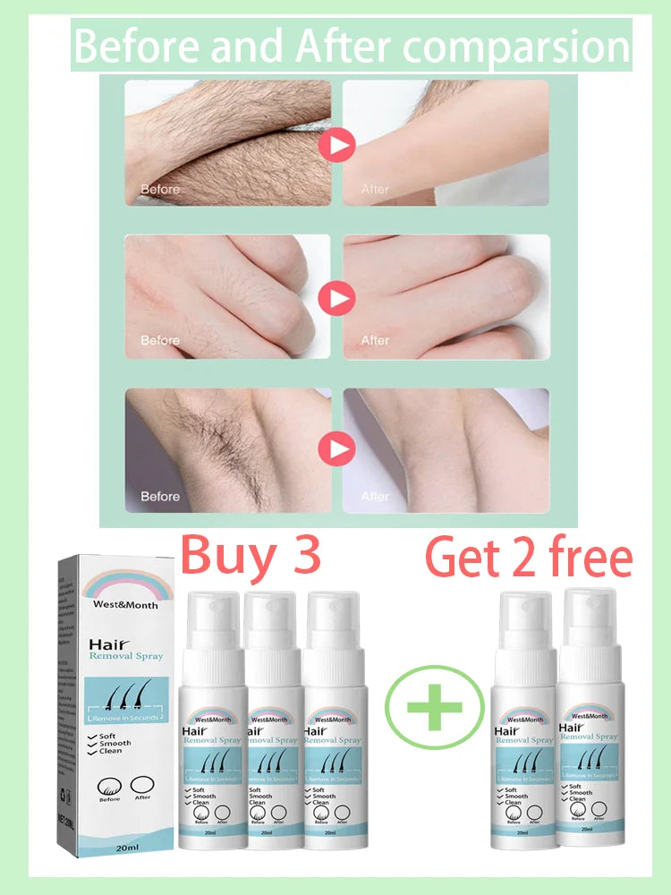 Permanent Hair Removal Spray  Dissolves Hair Instantly Sprays On Effortlessly Gentle on Skin  Pain-Free Long-Lasting Results