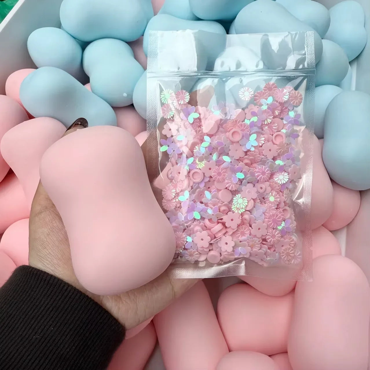 Soap Ball Squishy Soap Stress Ball Fidget Toy Crunchy Squeeze Ball Round Blocks Filled ASMR Anti Stress Toys for Adults