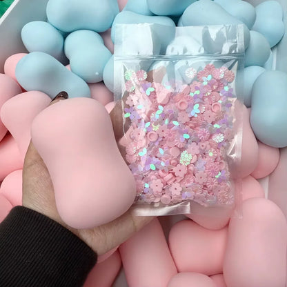 Soap Ball Squishy Soap Stress Ball Fidget Toy Crunchy Squeeze Ball Round Blocks Filled ASMR Anti Stress Toys for Adults
