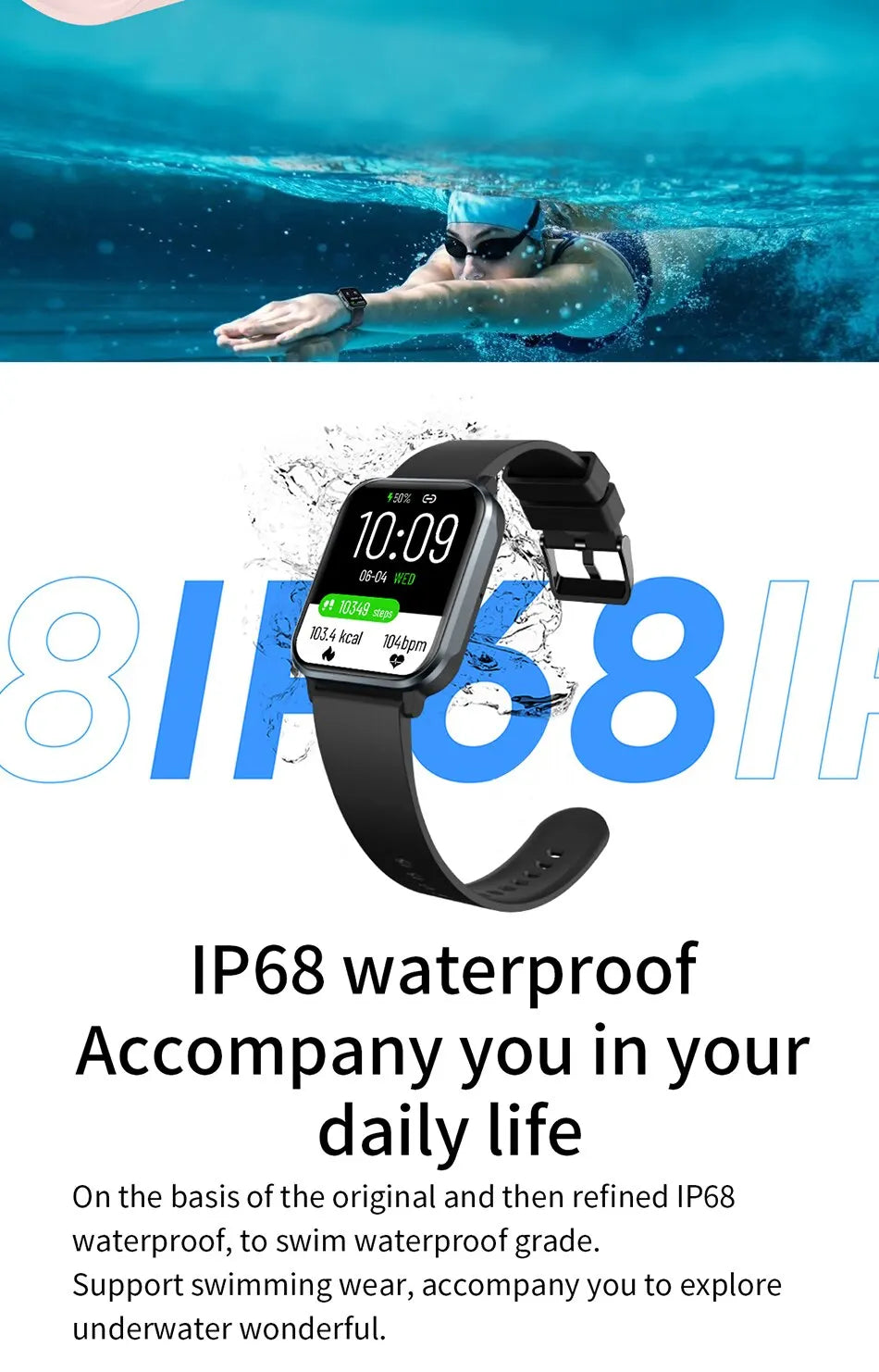 LIGE Women Smart Watch I68 Waterproof Bluetooth Call Watch for Women Smartwatch Ladies Sport Fitness Tracker Watches Men Watch