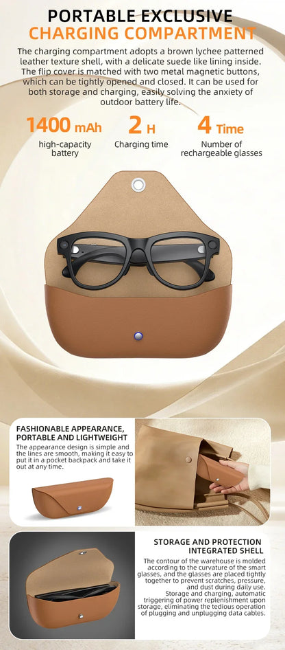 2026 New Smart Glasses Video Recording AI Dialogue Translation 800W HD Camera EIS Anti-Shake Shooting Smart Glasses Men Women