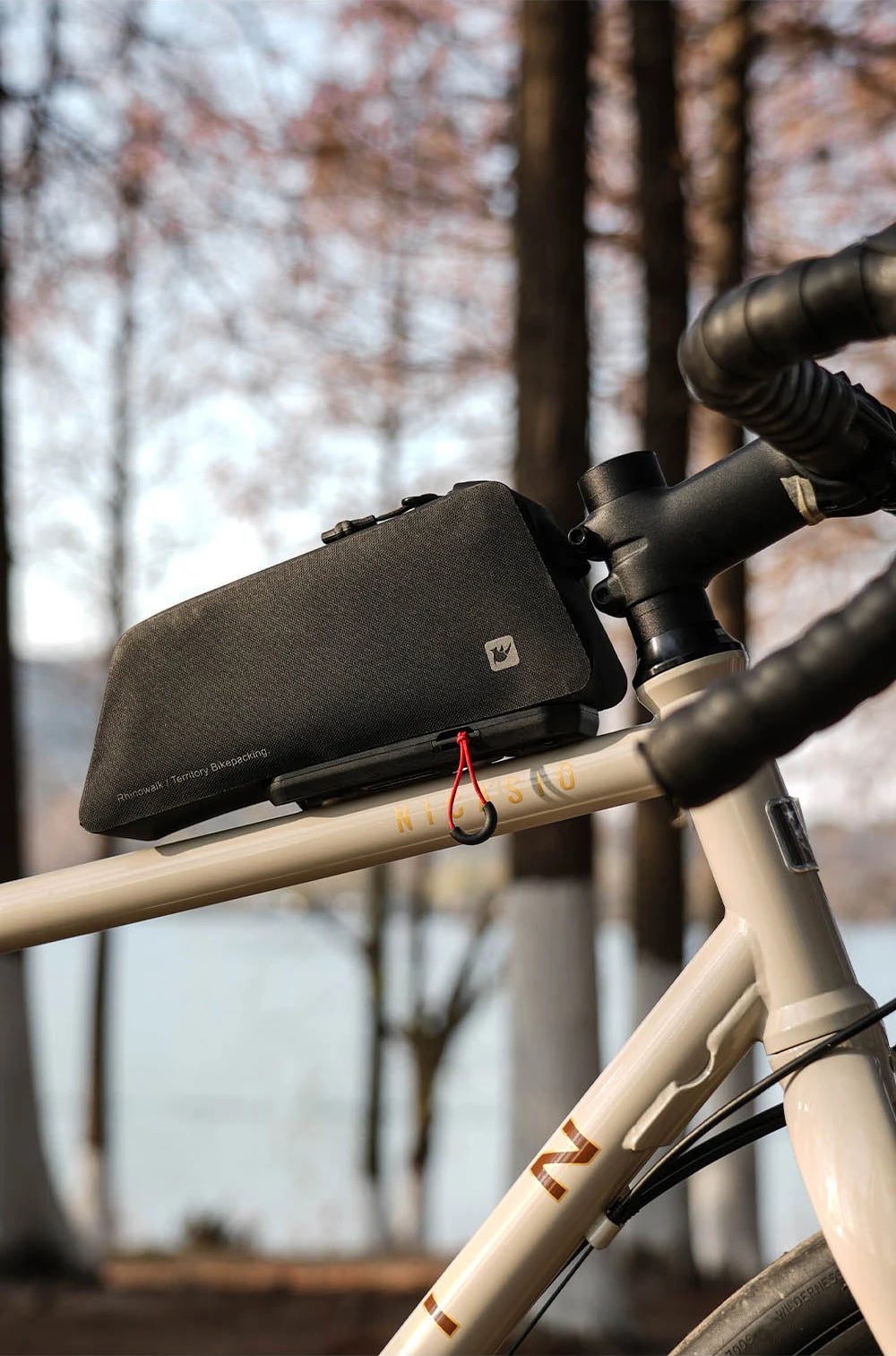 Rhinowalk Bicycle Front Top Tube Bag With Quick Release System & Internal Support Panel Waterproof Bike Cycling Frame Pack