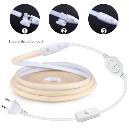 1-35M COB Strip Light Pure Silicone Tube 288LEDs/M High Bright Flexible String Lamp Waterproof 220V 110V For Villa Garden Yard