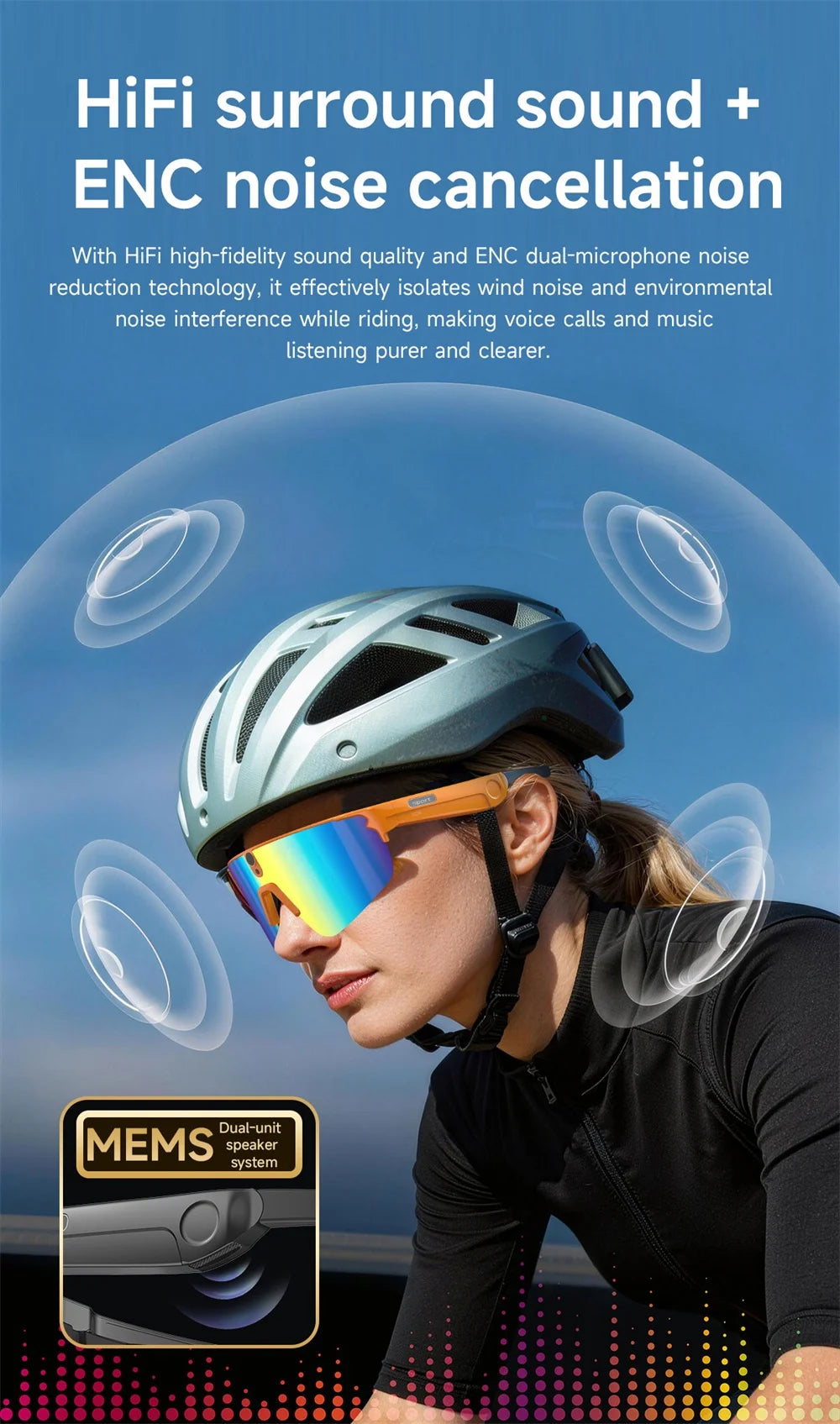 Inteligentne okulary rowerowe AI 4K HD z kamerą 800W, połączenia Bluetooth, tłumaczenie, stabilizacja obrazu, przeciwsłoneczne, dla mężczyzn i kobiet, anty-UV, wodoodporne, muzyka