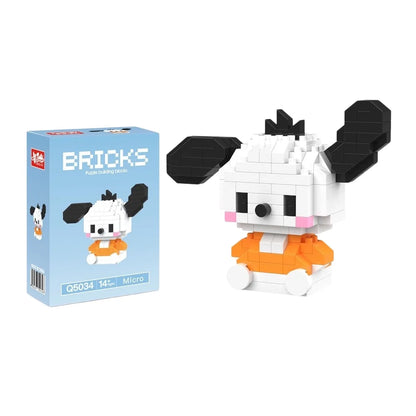 99 style SANRIO Hello Kitty Building Blocks Cartoon Figures Kuromi Bricks My Melody Children's Assembly Toys Cinnamoroll Gift