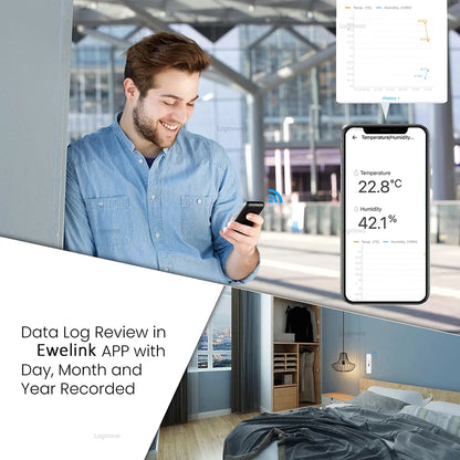Zigbee Temperature Humidity Sensor Indoor Thermometer Hygrometer Meter Battery Powered Ewelink APP Control For Alexa Google