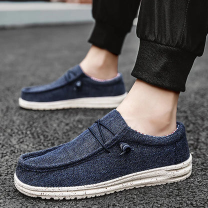 Men's Loafers Shoes Slip-on Easy To Put on Take Off Comfortable Breathable Casual Lightweight Low-Top Men's Canvas Shoes