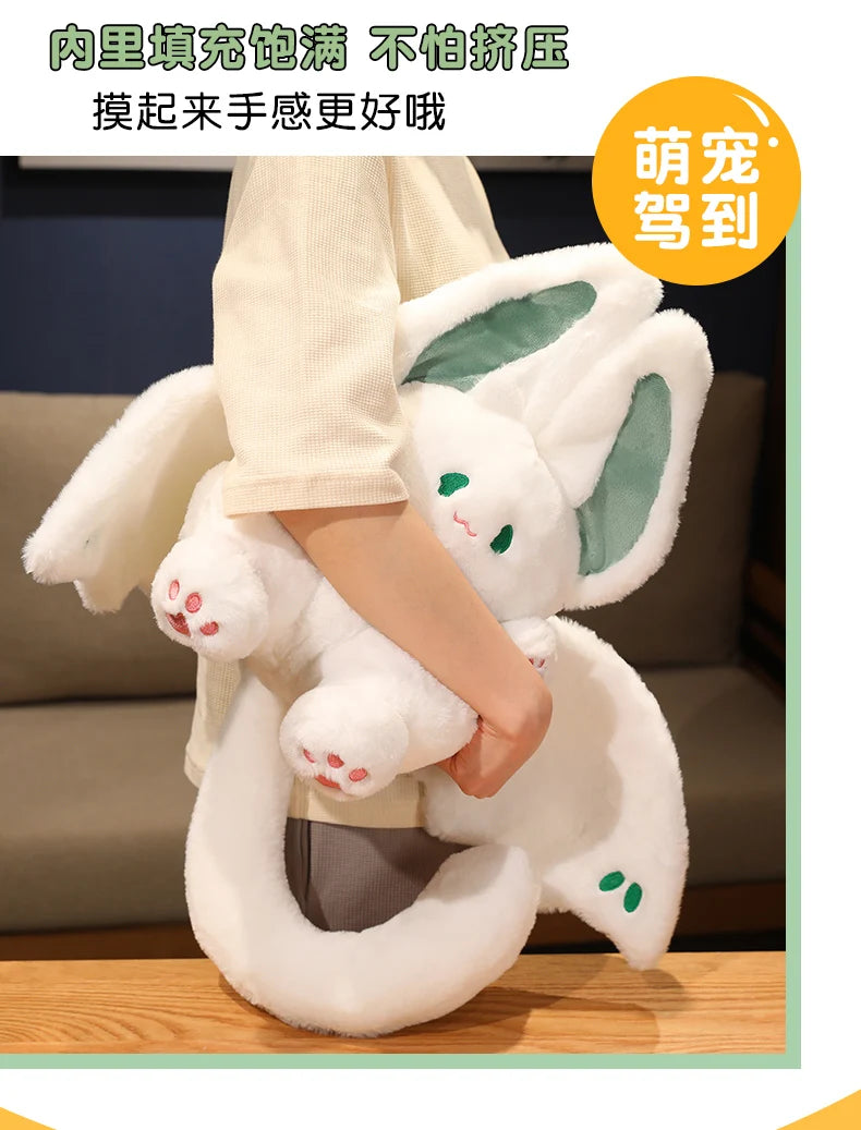 25-55cm Lovely Bat Plush Toy Lovely Flying Bat Rabbit Plushie  Long Tail Pink & Black Bat Rabbit Stuffed Dolls Birthday Gifts