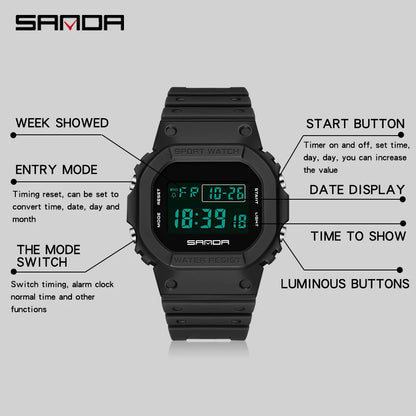 SANDA Fashion Top Brand G Style Digital Men's Watch Luxury Military Sport Waterproof Alarm Stopwatch Clock Men Relogio Masculino