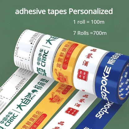7 Rolls Logo Printing Adhesive Tapes Customized LOGO Brand Advertising Slogan for Carton Box Sealing Packing Labels 44mm