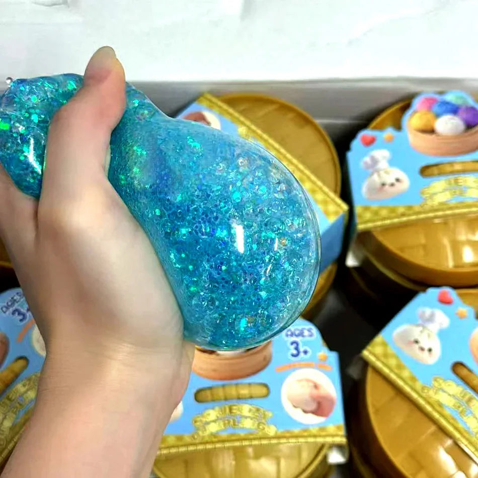 Dumpling Pressure Dumpling Squishies Cute Colorful Bun Toy Slow Rising Stress Relief Fidget Toy for Kids Adults Anti-Anxiety Gif
