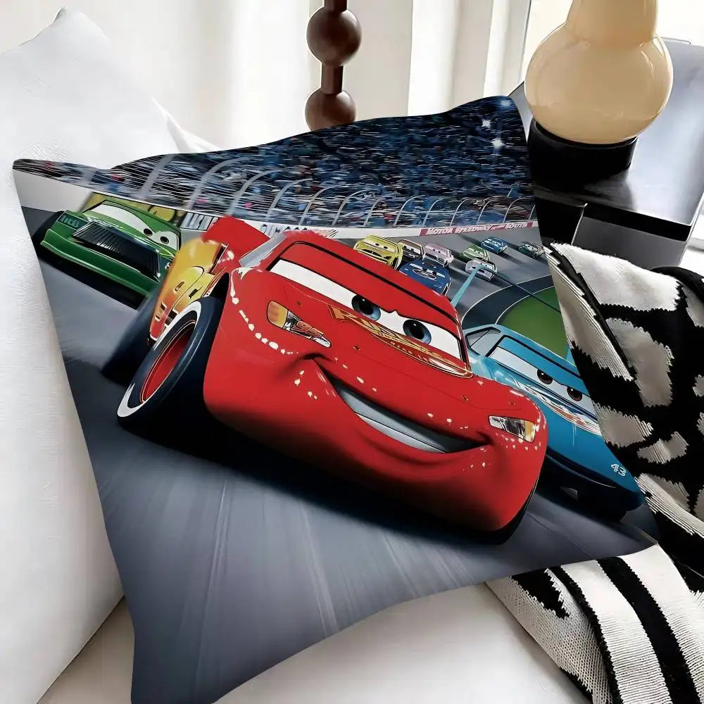 Cartoon Car Lightning McQueen Pillow Case Fashion Square Pillowcase Bedroom Sofa Room Ins Decoration Leisure