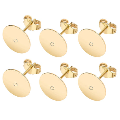 50pcs/Bag 925 Silver Stainless Steel Earring Studs Blank Post Base Pins With Earring Plug Findings Ear Back For Jewelry Making