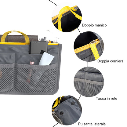 Multifunctional Bi-fold Storage Bag Large Capacity Makeup Bag with Mesh Grid Travel Storage Bag Mommy Bag Multi Pocket Cosmetic