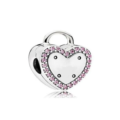 2025 Hot selling 925 Silver Pink Bird Moon Pendant Suitable for European Bracelets DIY Accessories Women's Charm Jewelry Gifts