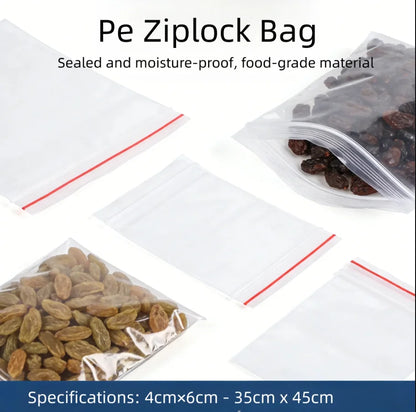Heavy Duty PE Zipper Bags Waterproof Clear Plastic Seal Bags for Packaging Organizing And Storage
