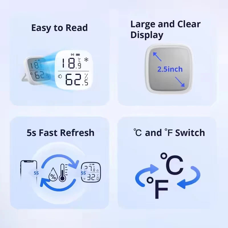 SONOFF SNZB 02D Zigbee Temperature Humidity Sensor with 2.5" LCD Screen for EWeLink SONOFF ZigBee Bridge Alexa Google Home Alice