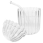 Glass Straw Cup High Borosilicate Clear Large Capacity Vertical Stripe Design Reusable Juice Milk Beverage Drinking Glass