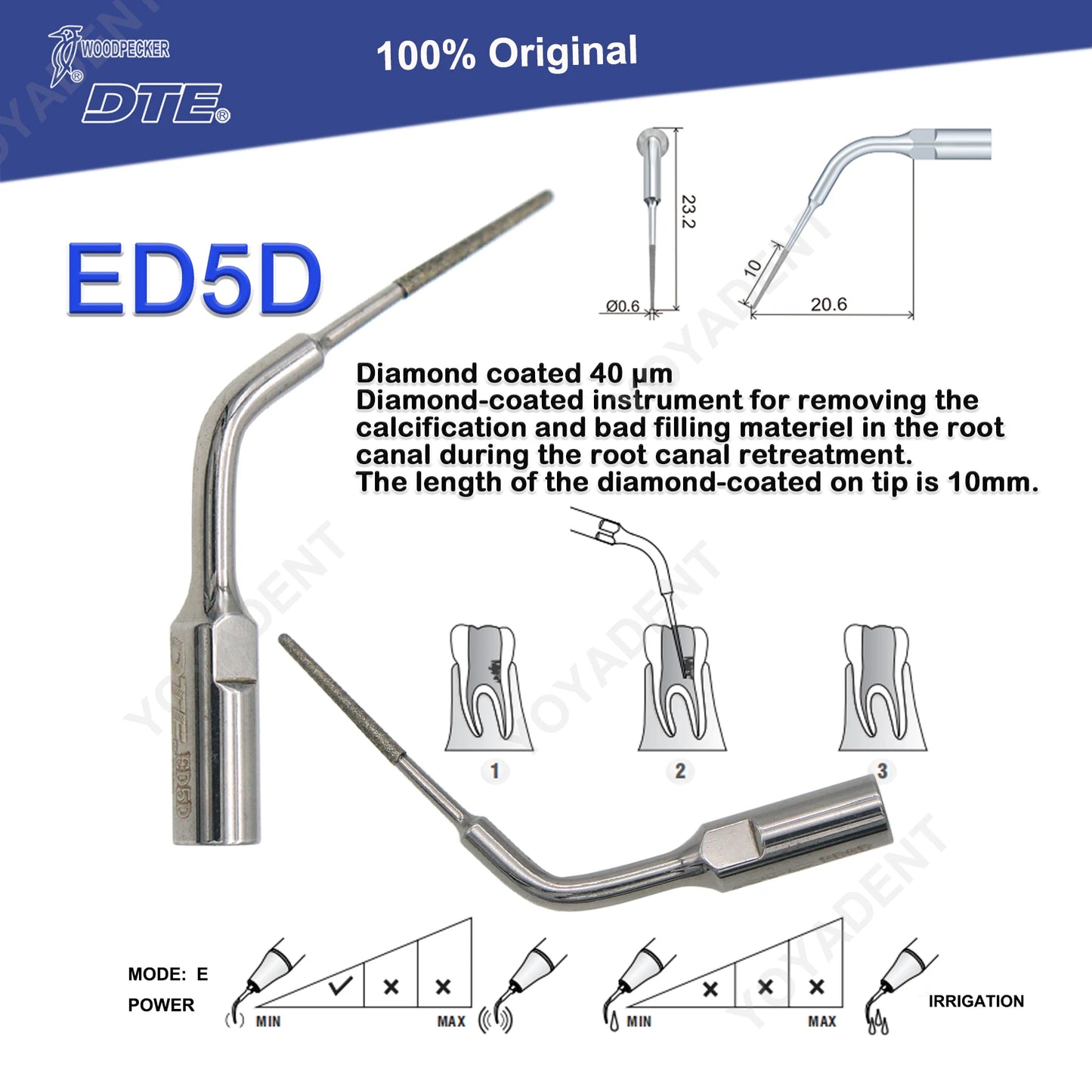 Woodpecker DTE Dental Endo Tips Ultrasonic Scaler Tips Scaling Tips ED-Series Fit NSK SATELEC Scaler Handpiece Dentistry Product