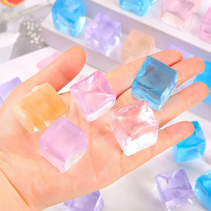 30-50pcs Squishy Ice Cube Fidget Stress Relief Squeeze Toy Adult Kids Birthday Party Favors Classroom Prizes Antiestrés Juguetes