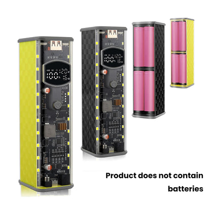 PD65W 45W Super Fast Charging DIY Power Bank Case Weld-Free 8-Cell 18650 Battery Storage Box Daul USB Type C Output