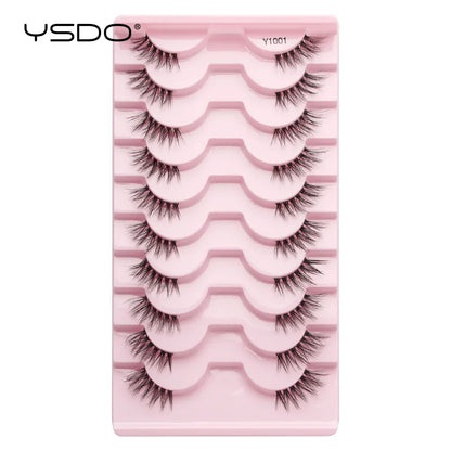 Lashes 3/10 Pairs Half Lashes Cat Eye Natural Long Lashes 3D Mink Eyelashes Full Strip Lashes Makeup Extension Tools