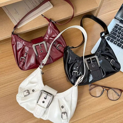 Retro Y2K  Pleated Hobo Shoulder Bag for Women Hot Selling Maillard Style Underarm Bag Clutch Handbags for Travel Work Shopping