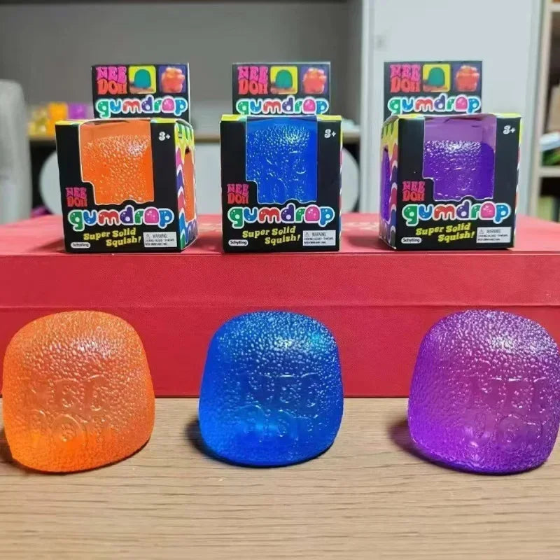 Schylling Mini Candy NeeDoh Gumdrop Brinquedo Sensorial Macio Anti-stress Bola de Apertar Caixa Surpresa