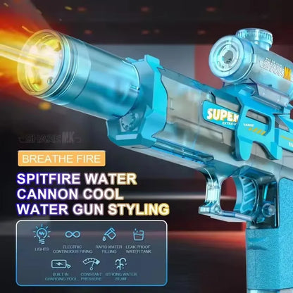 Fun electric pulse water gun, simulated flame sensing light, fully automatic toy water gun, adult outdoor beach toy