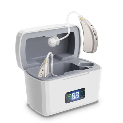 Digital 16-Channel Rechargeable hearing aids Multi-Mode BTE Hearing Aid High Performance Concealed In-Ear for Seniors