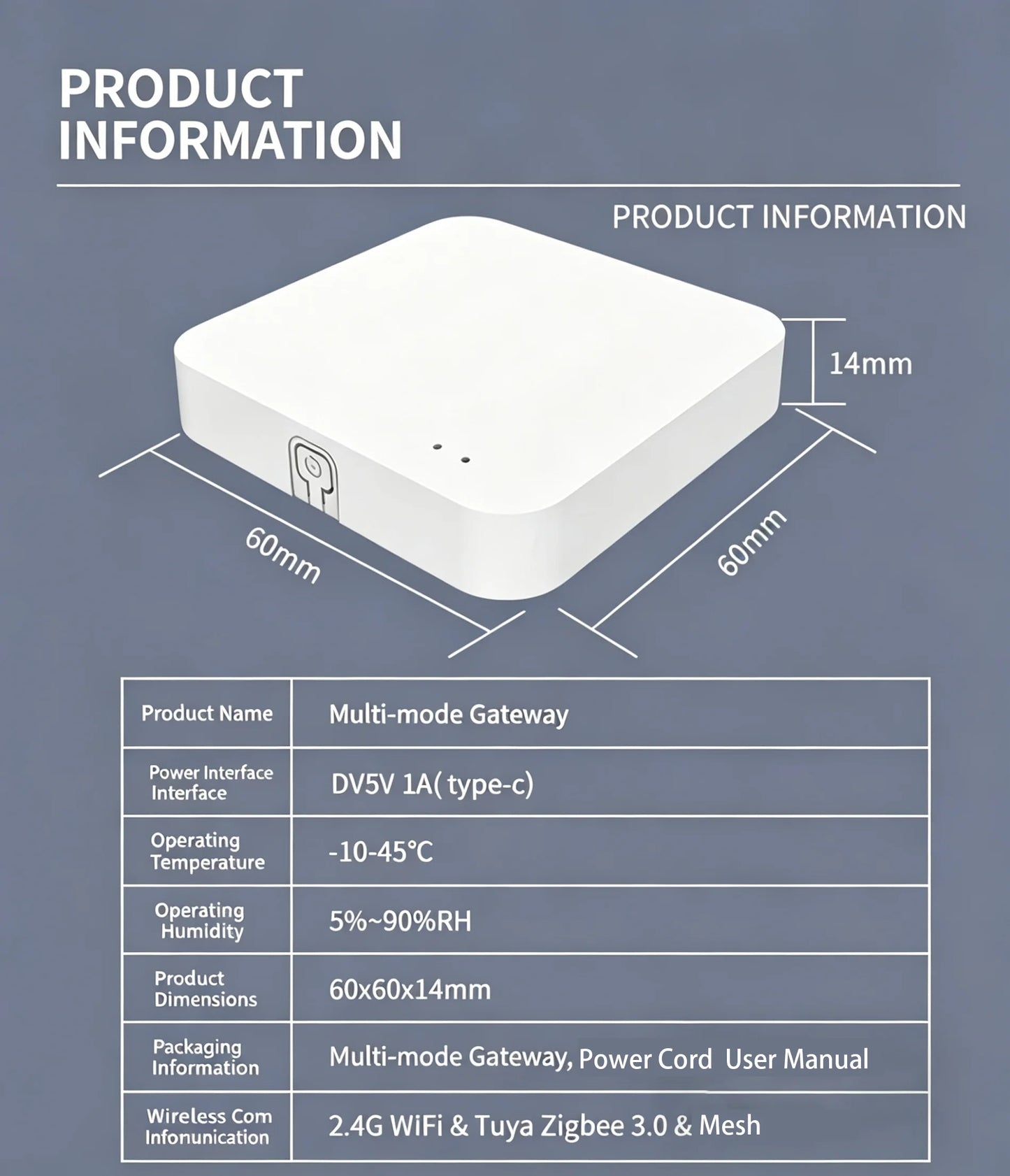 Tuya Multi-mode Smart Gateway, Zigbee 3.0 WiFi Bluetooth Hub for Alexa Google Assistant Home Automation