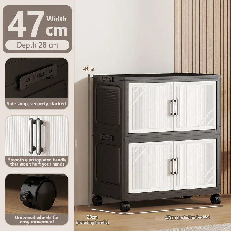 Thickened Multi-layer Storage Cabinet Home Living Room Mobile Organizer for Snacks Toys Miscellaneous Items Storage Cupboard