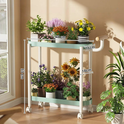 Indoor shelf Simple flower stand Universal wheel Balcony Living room storage rack Various colors Versatile flower stand Shelf