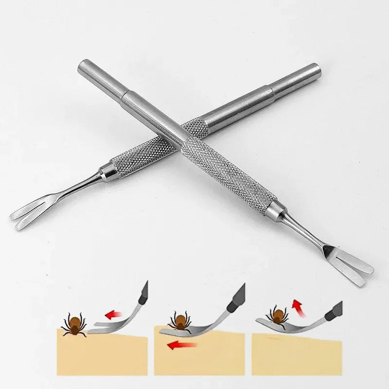 1Set Portable Tick Removal Tweezers Professional Painless Tick Remover Tool for Dogs Cats Pets Human Tick Extractor Accessories