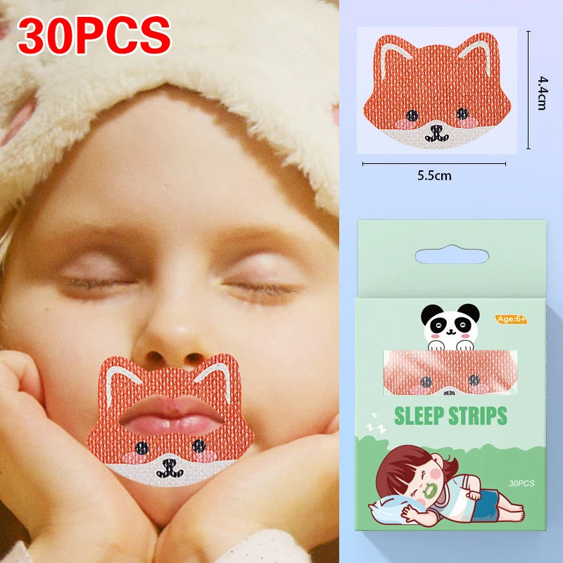30PCS Kids  Anti-Snoring Stickers Sleeping Closed-mouth Stickers Breathing Correction Patch Shut Up Patch Orthosis Tape〔DD329〕